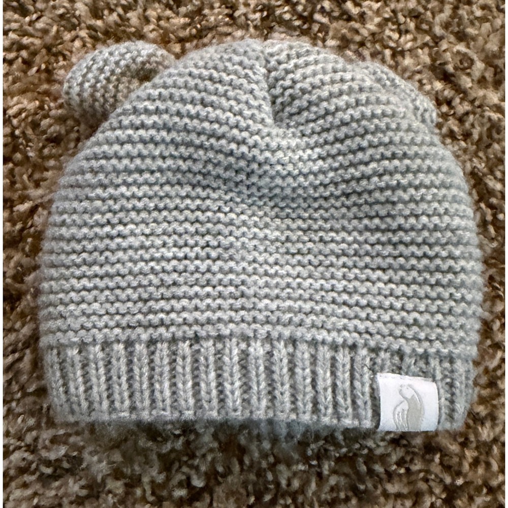 The Rugged Bear Unisex Gray Knit Bear Ears Winter Hat 0-6 Months